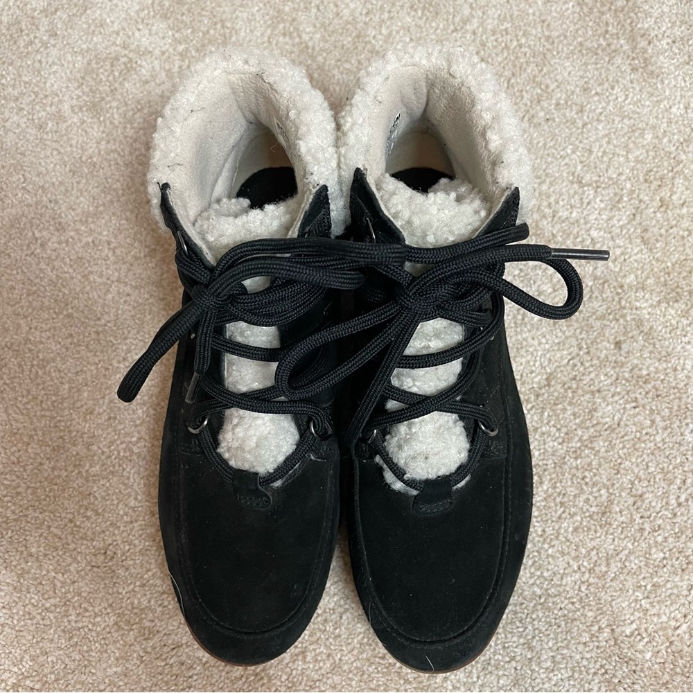 Sorel Harlow Lace Cozy Bootie Black Suede Sz 7 1977351 - Picture 6 of 11